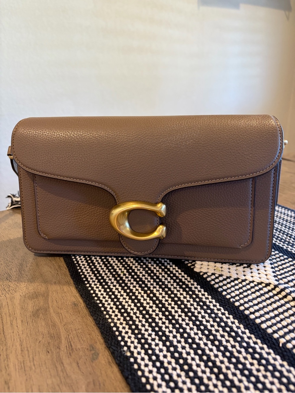 Coach Tabby Shoulder Bag 26 in Stone with Gold Hardware
